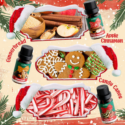 Christmas Fragrance Oil Set - SNOWSEN Winter Essential Oils for Diffuser & Aromatherapy | 6x10ml