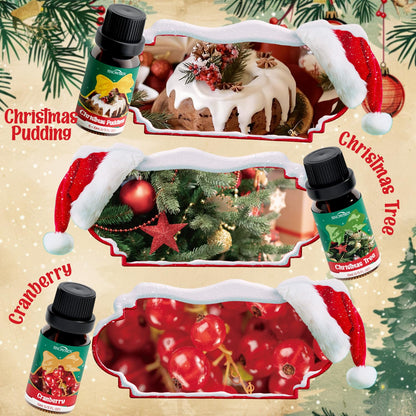 Christmas Fragrance Oil Set - SNOWSEN Winter Essential Oils for Diffuser & Aromatherapy | 6x10ml