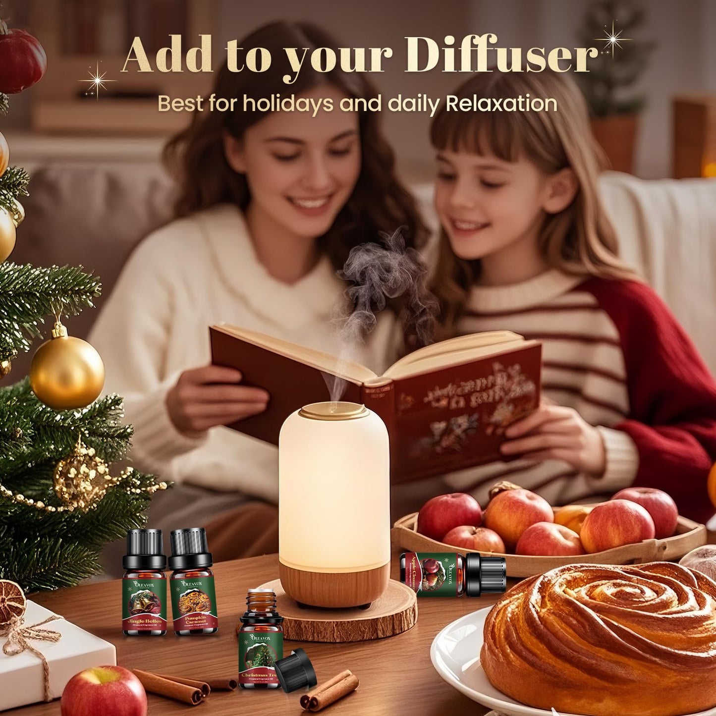 Christmas Fragrance Oils Set - 10x5ml Premium Holiday Essentials for Diffusers