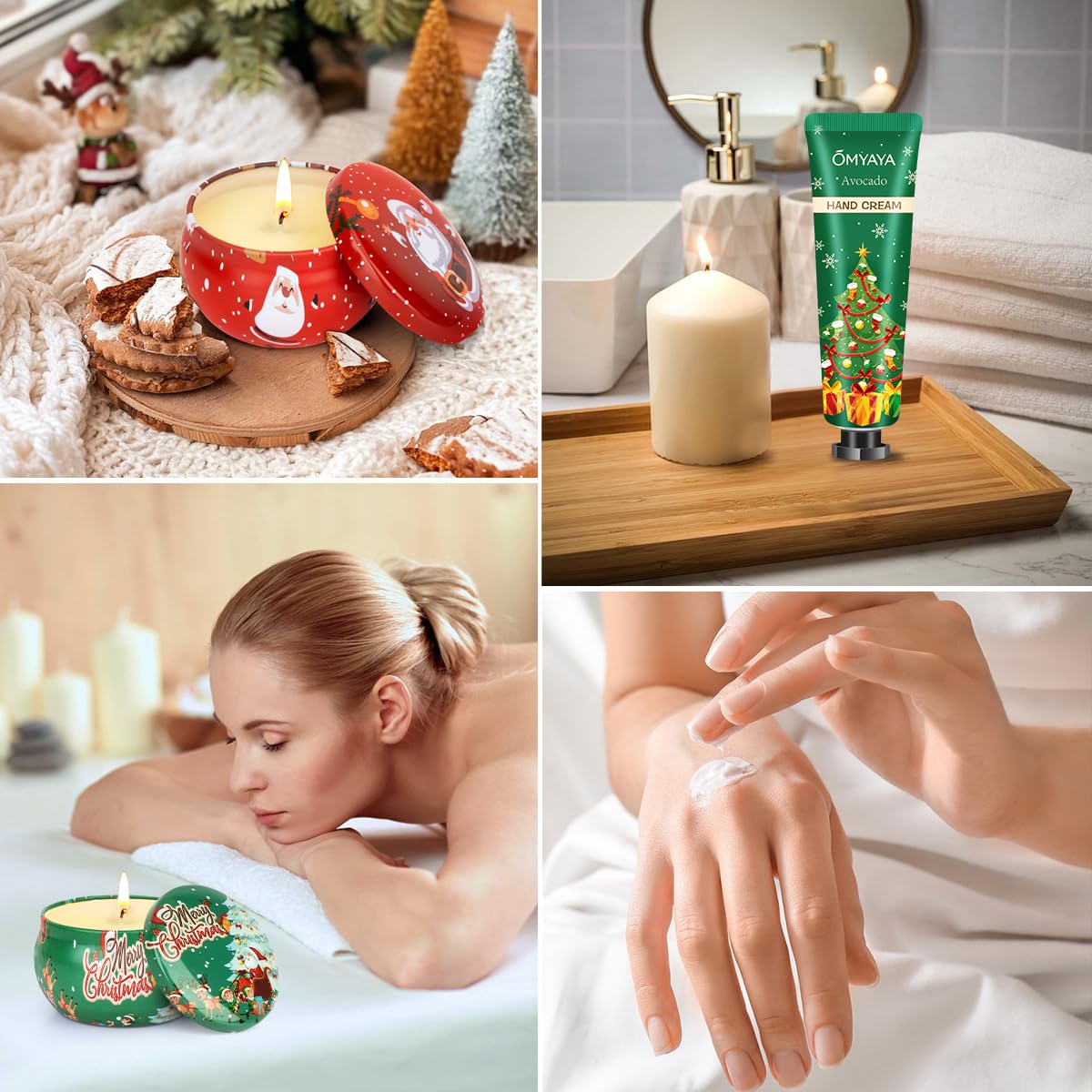 Christmas Gifts for Women: Scented Candles & Hand Cream Spa Set