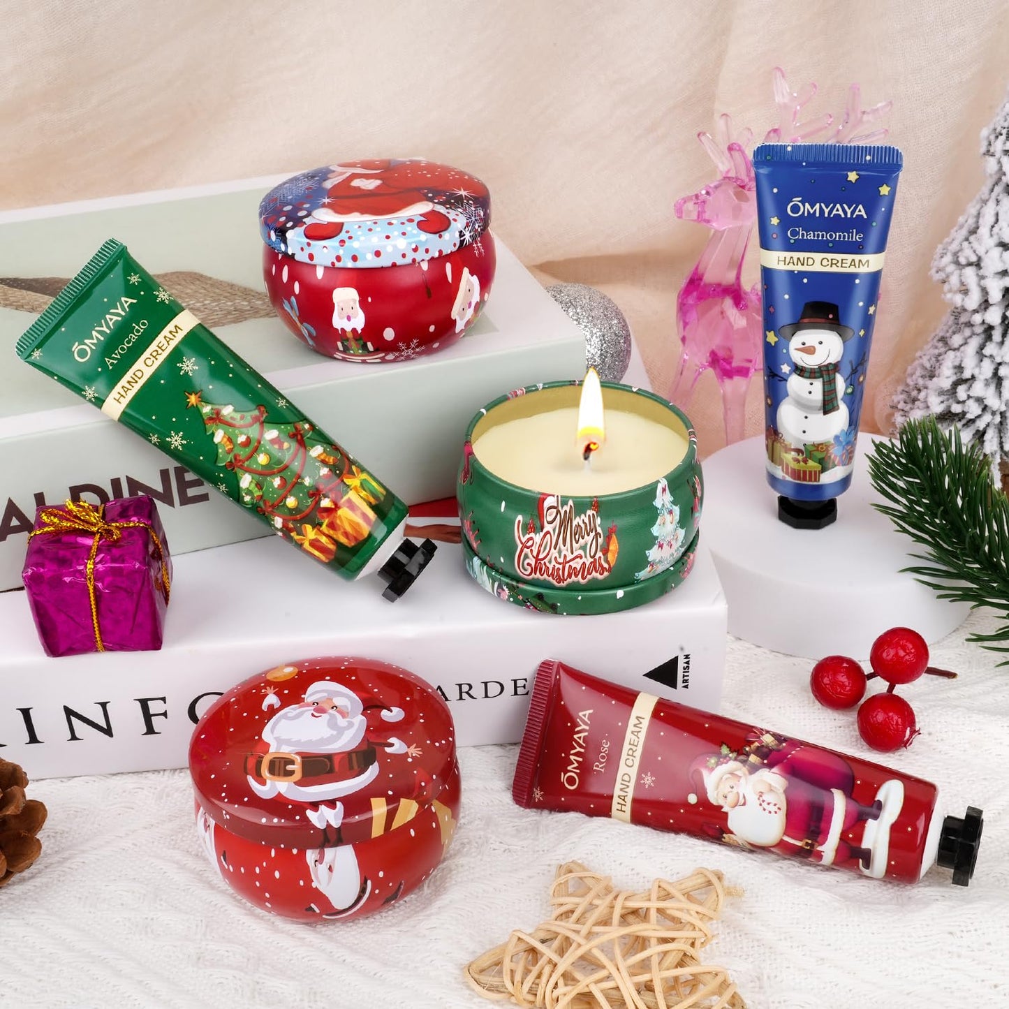 Christmas Gifts for Women: Scented Candles & Hand Cream Spa Set
