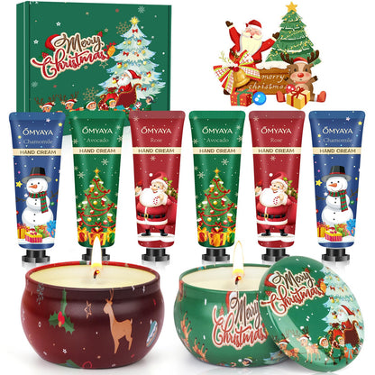 Christmas Gifts for Women: Scented Candles & Hand Cream Lotion Set | Bulk Christmas Gifts for Coworkers