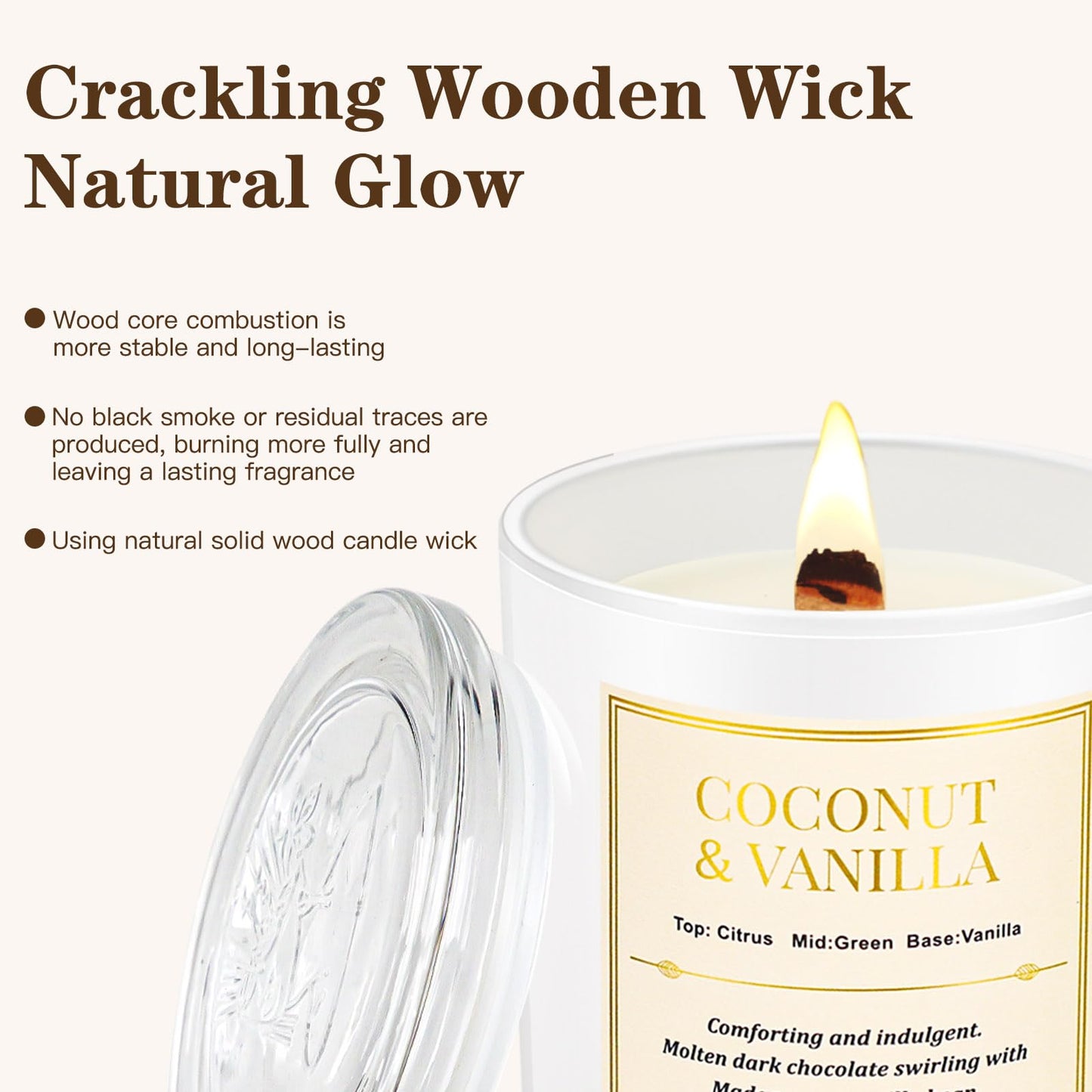 2 Pack Wood Wick Coconut & Vanilla Candle Gift Set | Soy Wax Candles