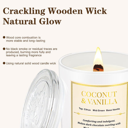 2 Pack Wood Wick Coconut & Vanilla Candle Gift Set | Soy Wax Candles