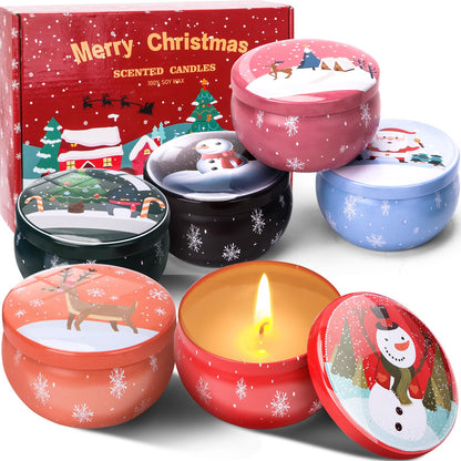 Christmas Scented Candles Gift Set for Women – 6-Pack Soy Aromatherapy Candles