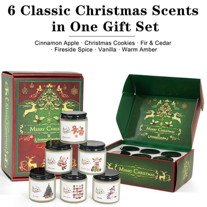 Christmas Scented Candles – 6 Pack Soy, 21 oz Jars | Gift Ideas