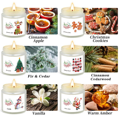 Christmas Scented Candles – 6 Pack Soy, 21 oz Jars | Gift Ideas