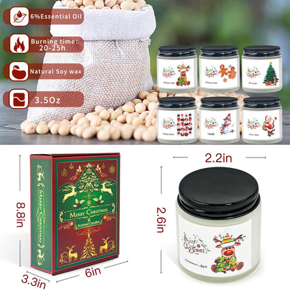 Christmas Scented Candles – 6 Pack Soy, 21 oz Jars | Gift Ideas