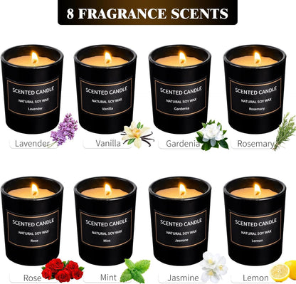 Christmas Scented Candles – 8-Pack 3oz Soy Wax Gifts for Women & Men