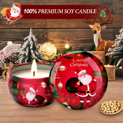 Christmas Scented Candles Gift Set – 12x3oz Soy Wax Travel Tin Aromatherapy Candles for Women