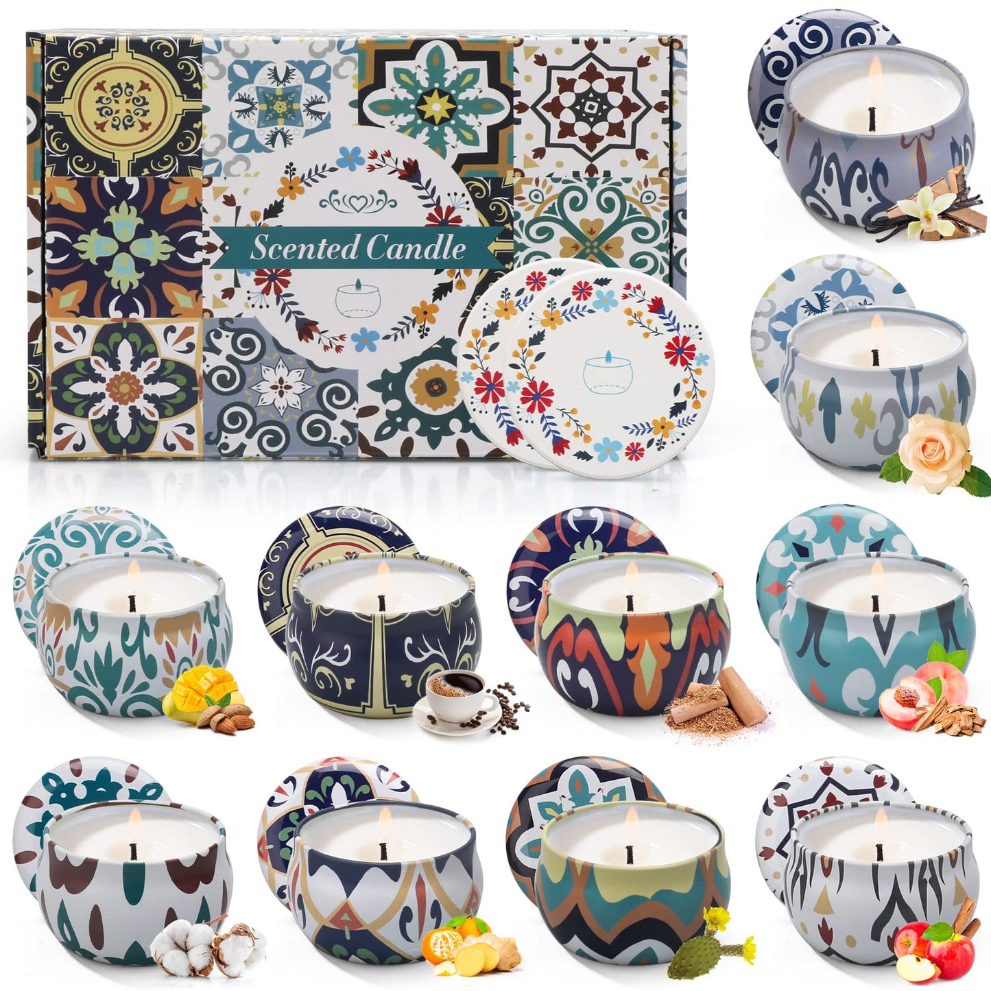 Christmas Scented Candles Gift Set – 10 Pack Soy Candles for Home, Aromatherapy & Gifts