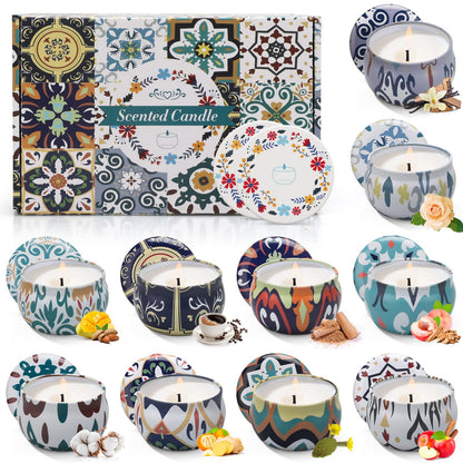 Christmas Scented Candles Gift Set – 10 Pack Soy Candles for Home, Aromatherapy & Gifts