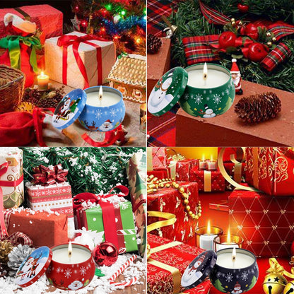 Christmas Scented Candles Gifts for Women 4 Pack – 4.4 oz Soy Aromatherapy Jar Candles