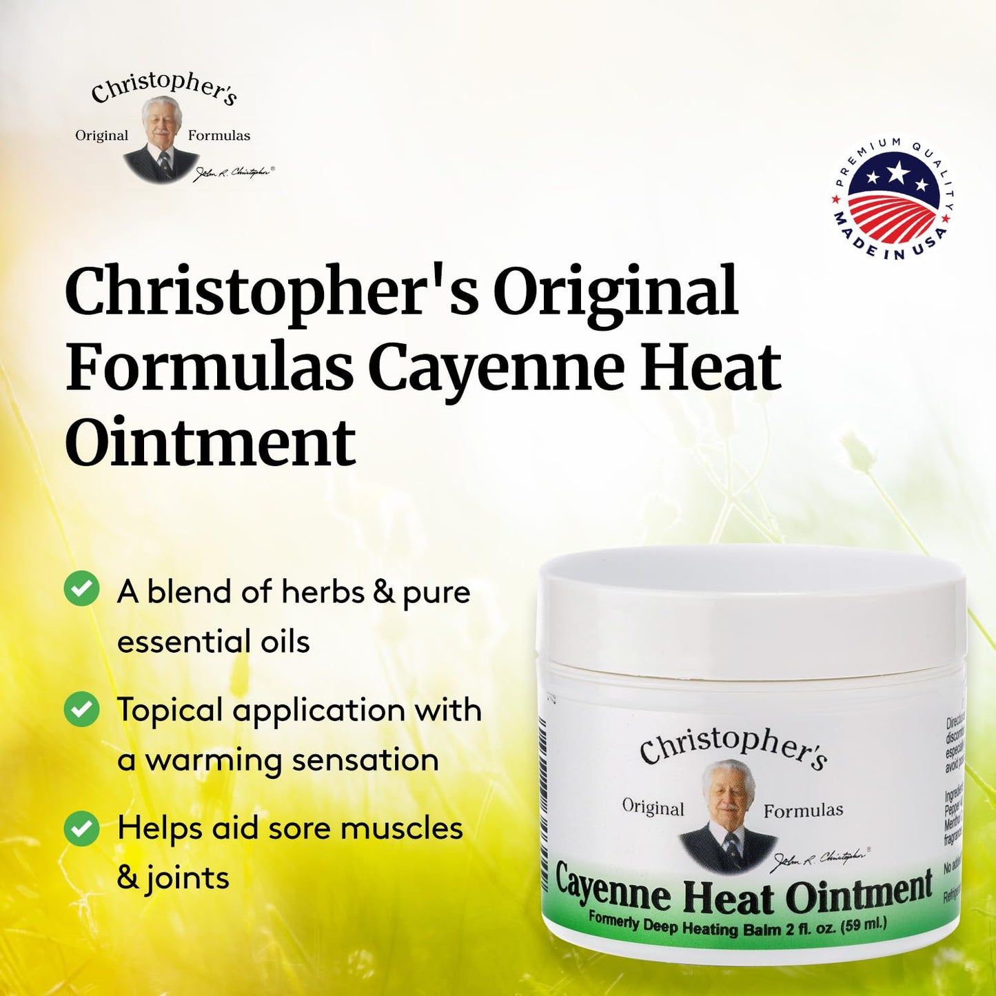Christopher's Original Formulas Cayenne Heat Ointment - Warming Herbal Topical for Discomfort & Circulation | 2 fl oz