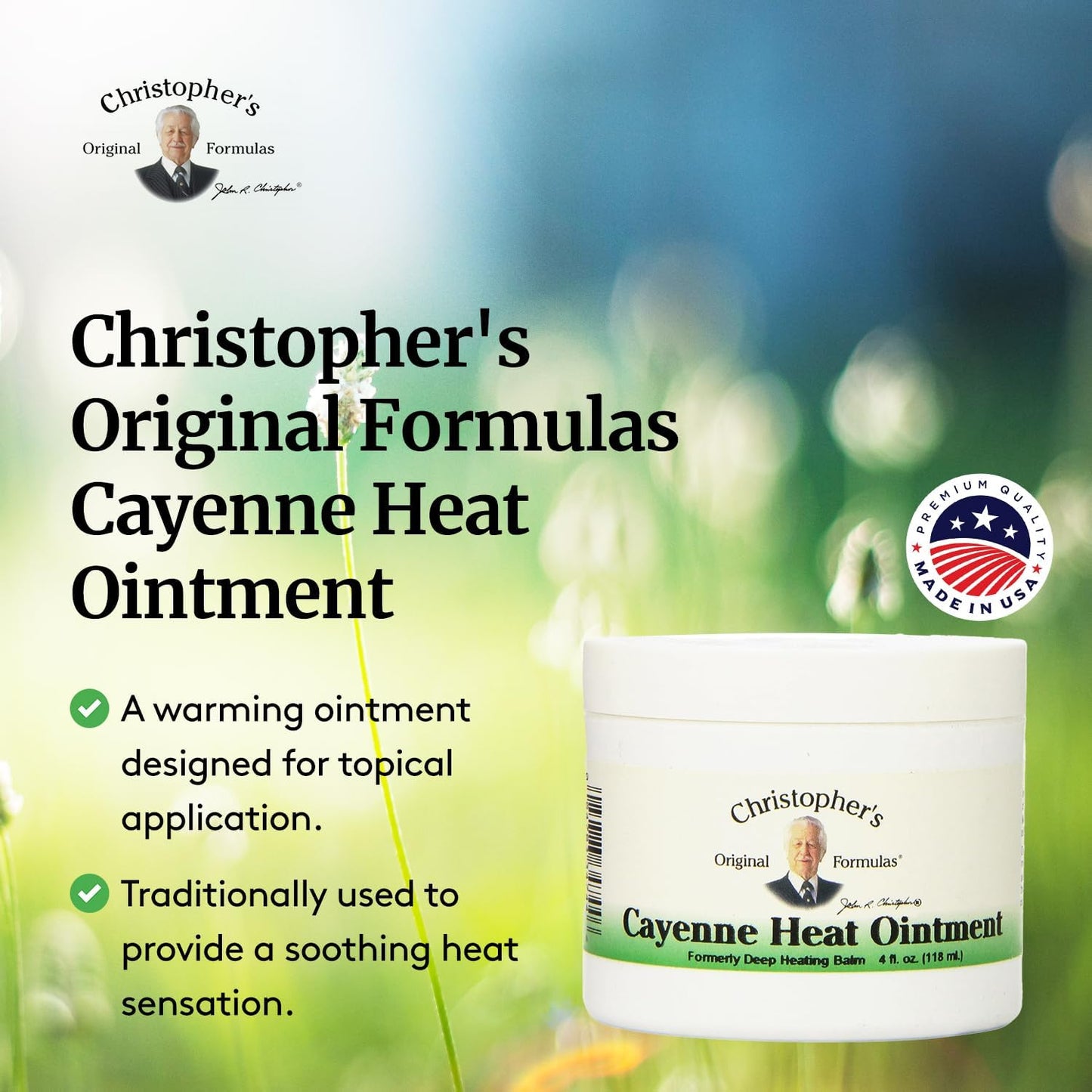 Christopher's Original Formulas Cayenne Heat Ointment – Warming Herbal Topical for Discomfort & Circulation (4 fl oz)