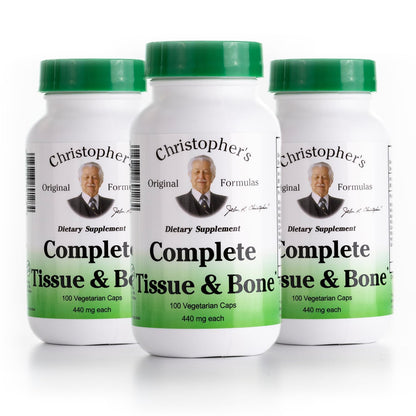 Christopher's Original Formulas Complete Tissue & Bone Formula – 100 VCaps | Herbal Support for Bones & Connective Tissue - Pack of 3 BritishVita | Premium UK Vitamins & Wellness Supplements