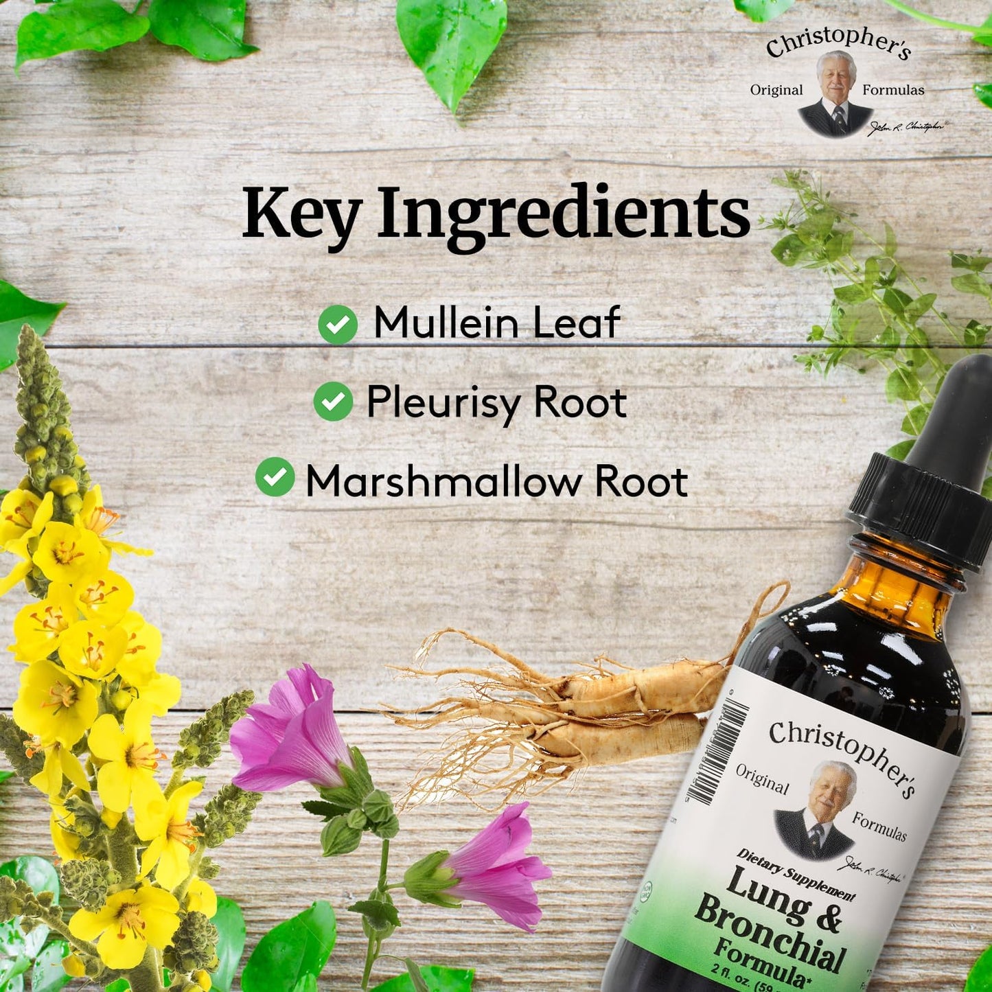 Christopher's Original Formulas Lung & Bronchial Formula | 2 oz Liquid - Natural Respiratory Support