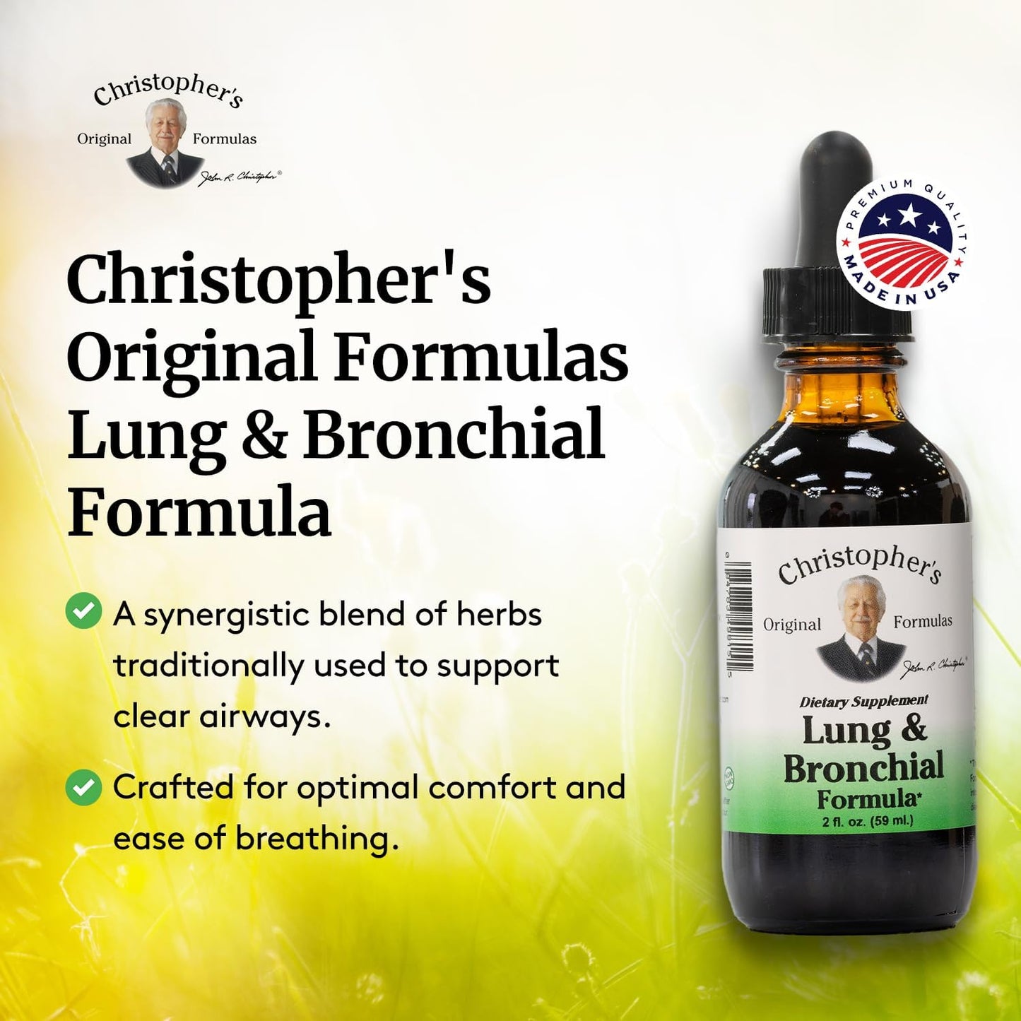 Christopher's Original Formulas Lung & Bronchial Formula | 2 oz Liquid - Natural Respiratory Support