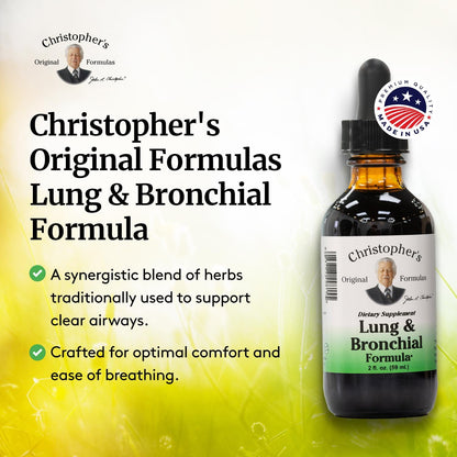Christopher's Original Formulas Lung & Bronchial Formula | 2 oz Liquid - Natural Respiratory Support