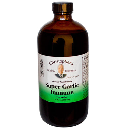 Christopher's Original Formulas Super Garlic Immune Syrup – 16 fl oz | Traditional Herbal Blend | USA Made