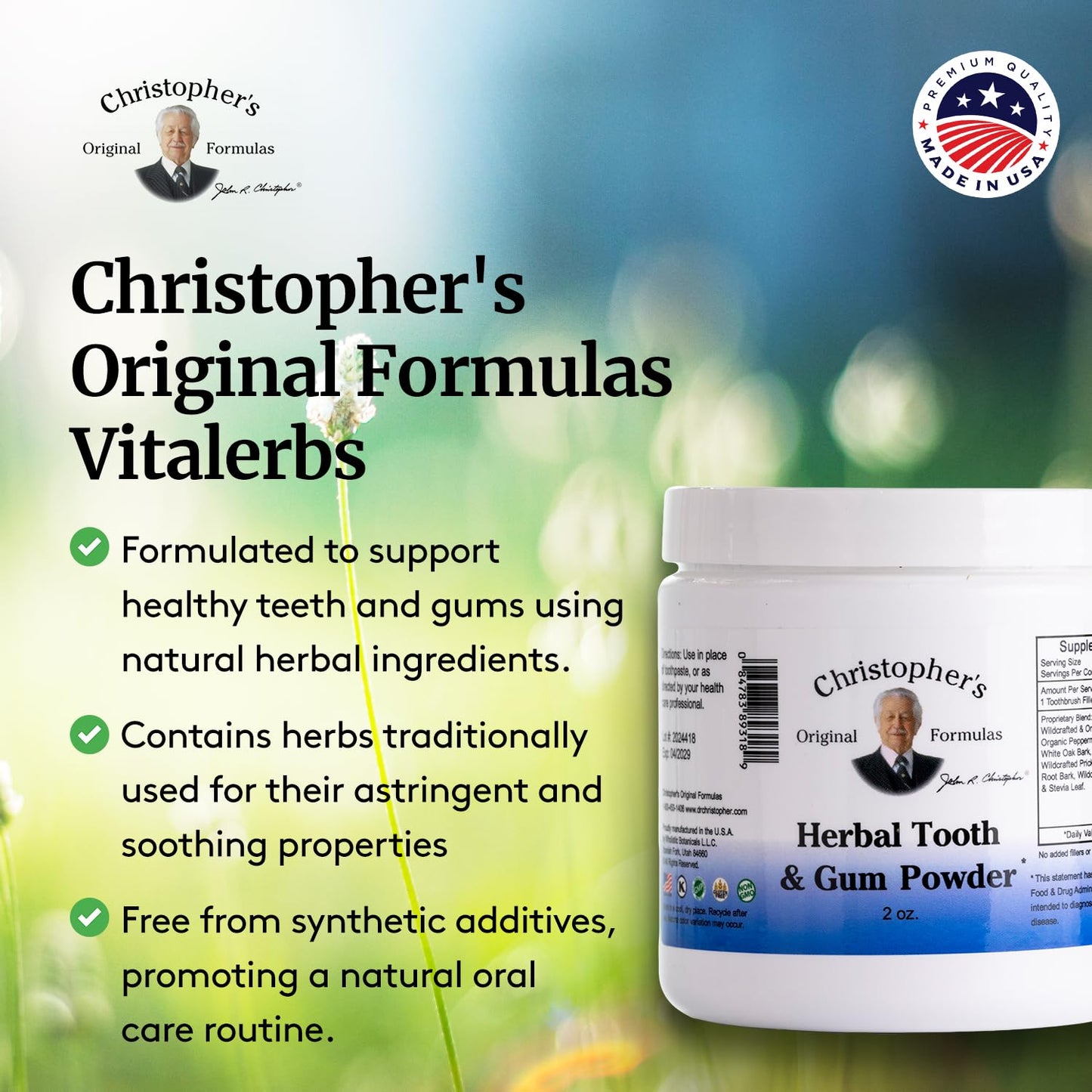 Christopher's Original Formulas Herbal Tooth & Gum Powder | Natural Plant-Based Oral Care