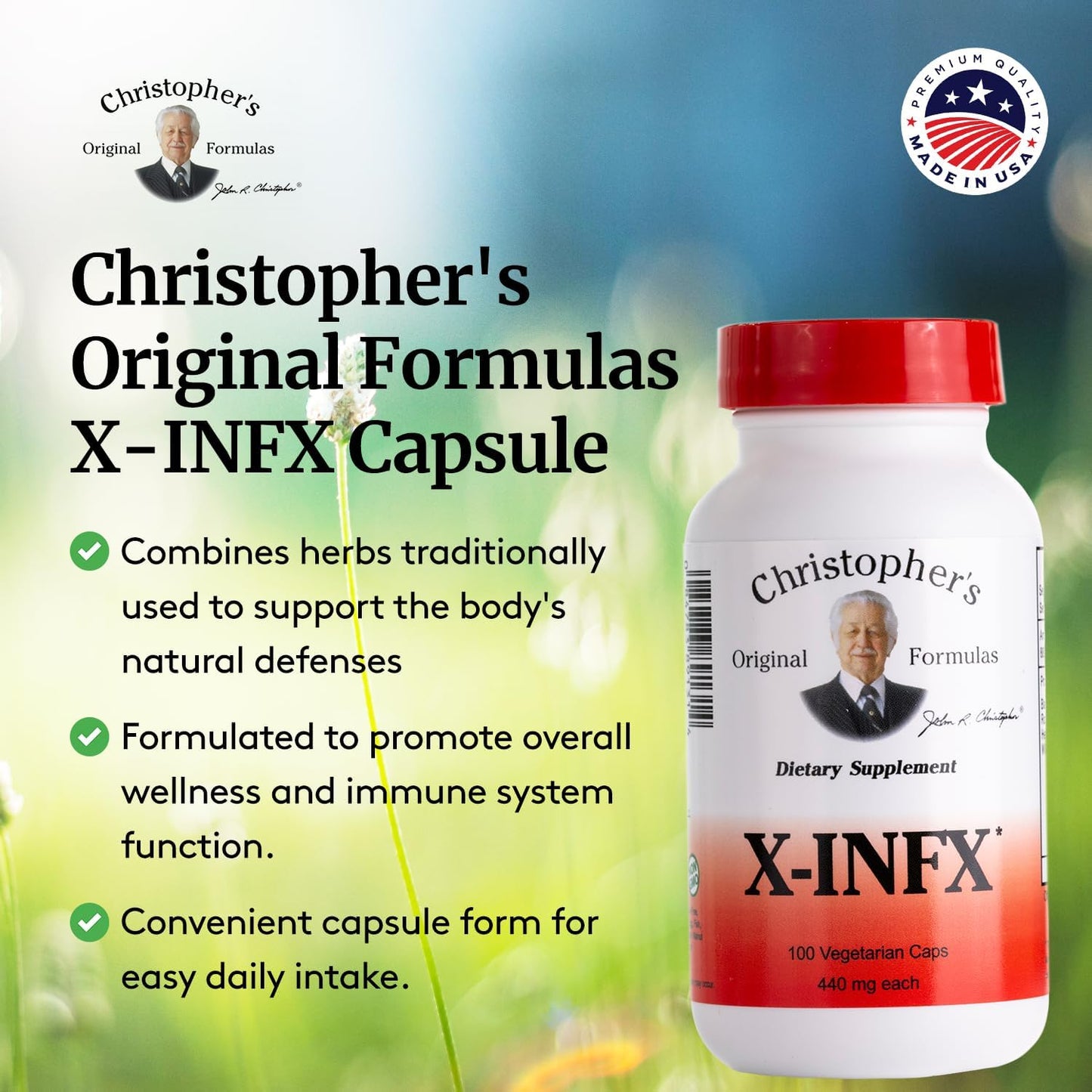 Christopher's Original Formulas X-INFX Formula – Natural Immune Support, 100 Caps