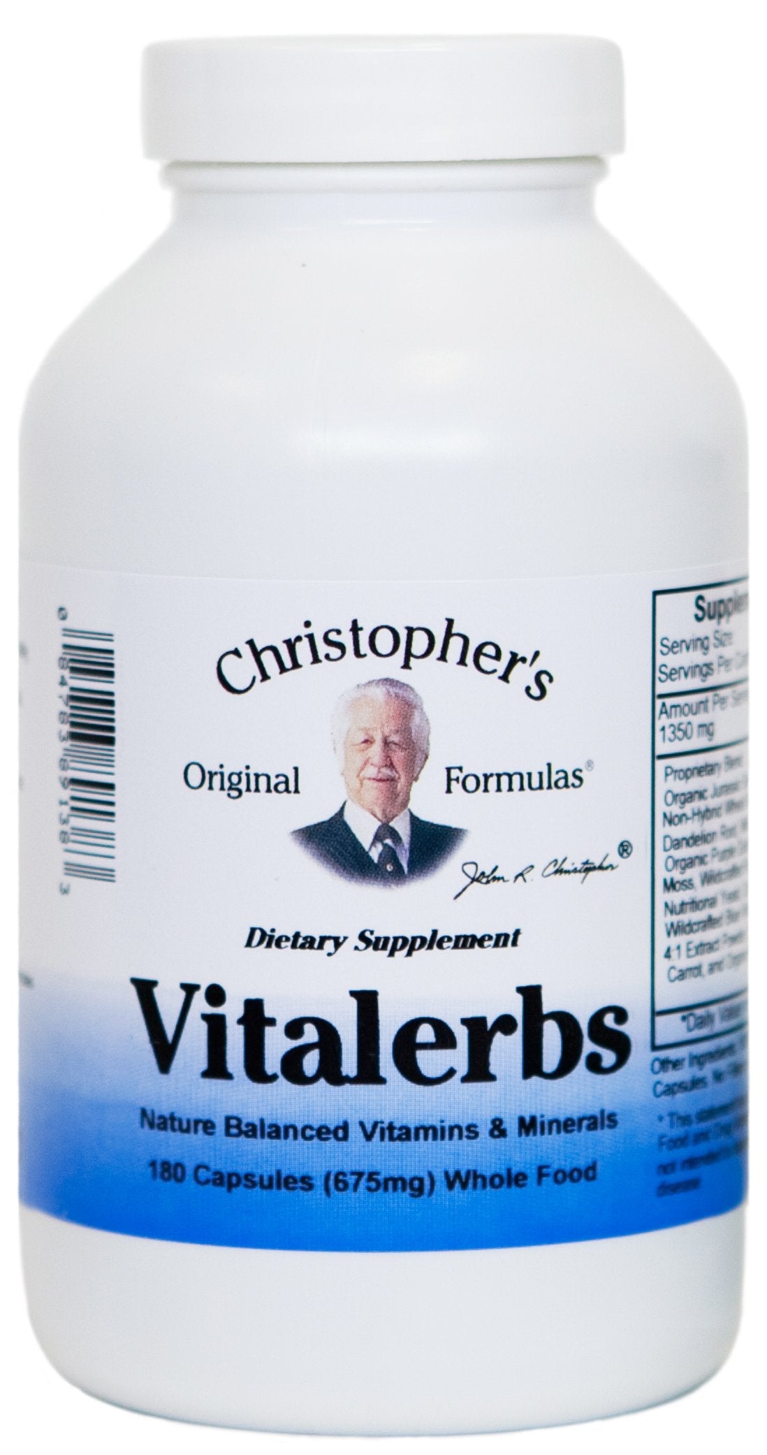 Christopher's Vitalerbs – Nutrient-Rich Herbal Supplement, 180 Veg Caps