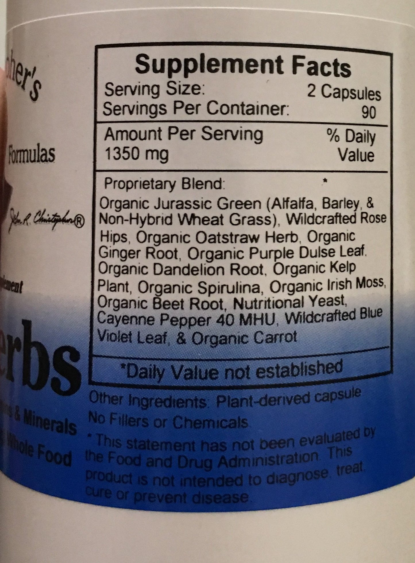 Christopher's Vitalerbs – Nutrient-Rich Herbal Supplement, 180 Veg Caps