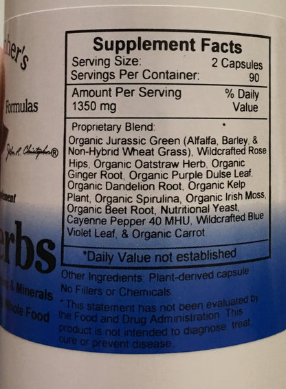 Christopher's Vitalerbs – Nutrient-Rich Herbal Supplement, 180 Veg Caps