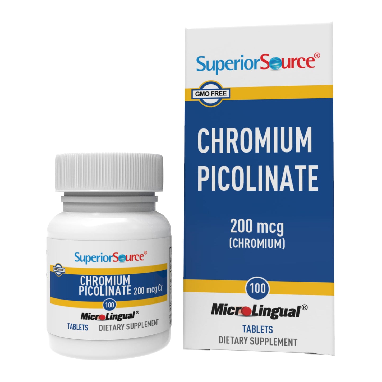 Superior Source Chromium Picolinate – 500 mcg Instant Dissolve Tablets for Healthy Sugar Metabolism