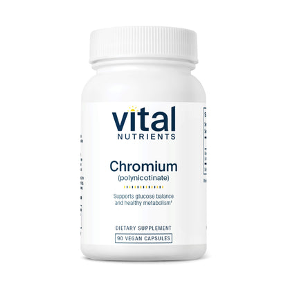 Vital Nutrients Chromium Polynicotinate 200mcg | Chromium Supplements for Healthy Fat and Carbohydrate Metabolism | Cholesterol Maintenance | Gluten-Free | Non-GMO | 90 Capsules