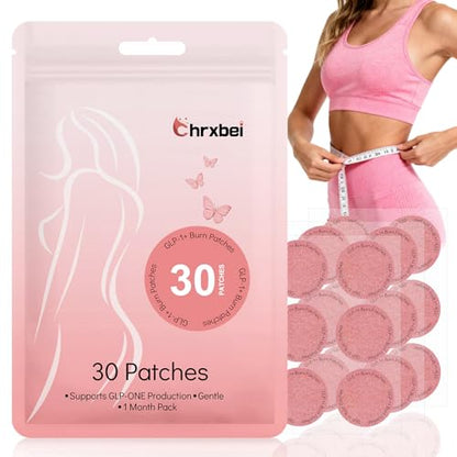 Chrxbei GLP-1 Patches, Plant-Based Wellness, 30 Count – For Women & Men, Long-Lasting 1-Month Supply