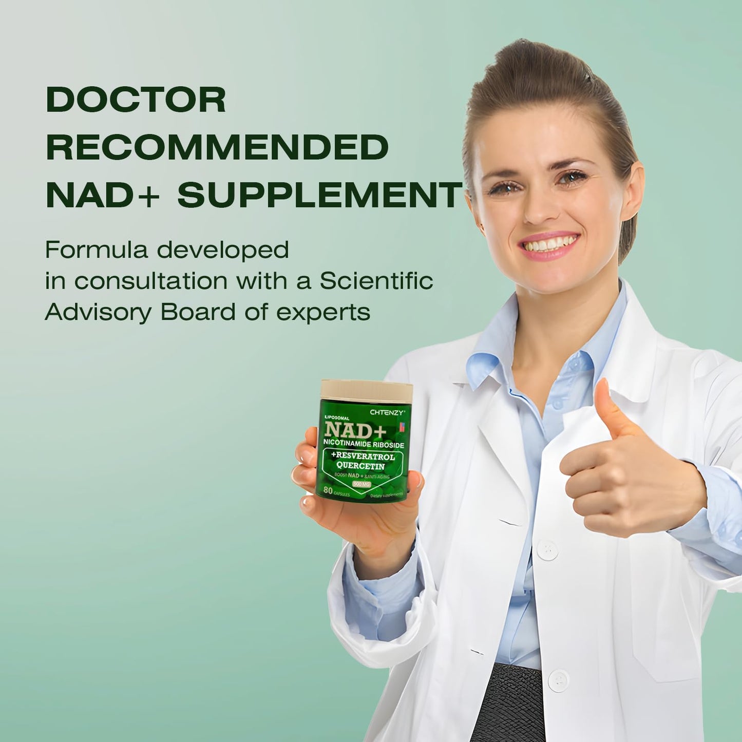 CHTENZY Nicotinamide Riboside 900mg | Liposomal with Resveratrol & Quercetin | 80 Capsules x 4 Bottles