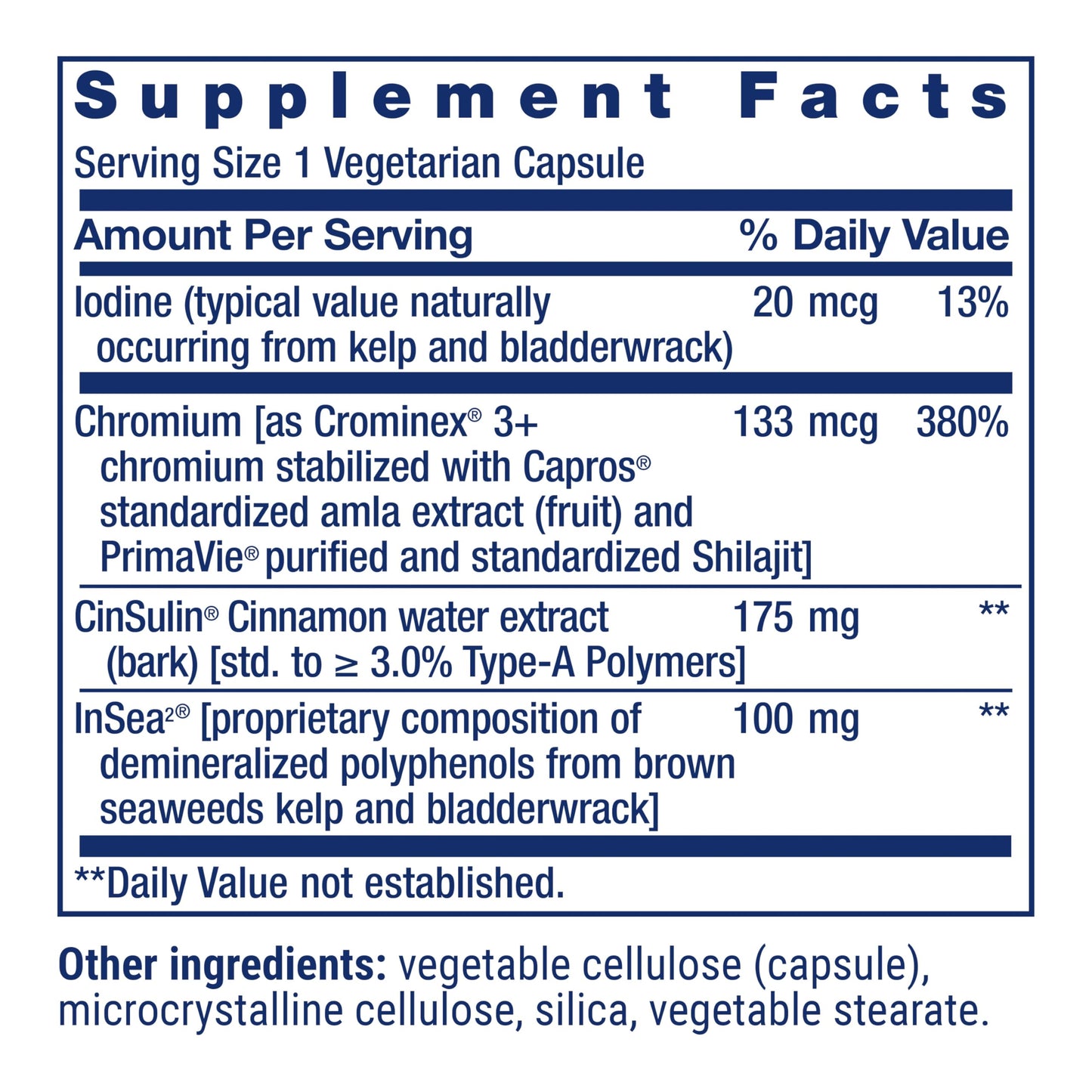 Life Extension CinSulin® with InSea2® & Crominex® 3+ – Metabolism & Satiety (90 Capsules)