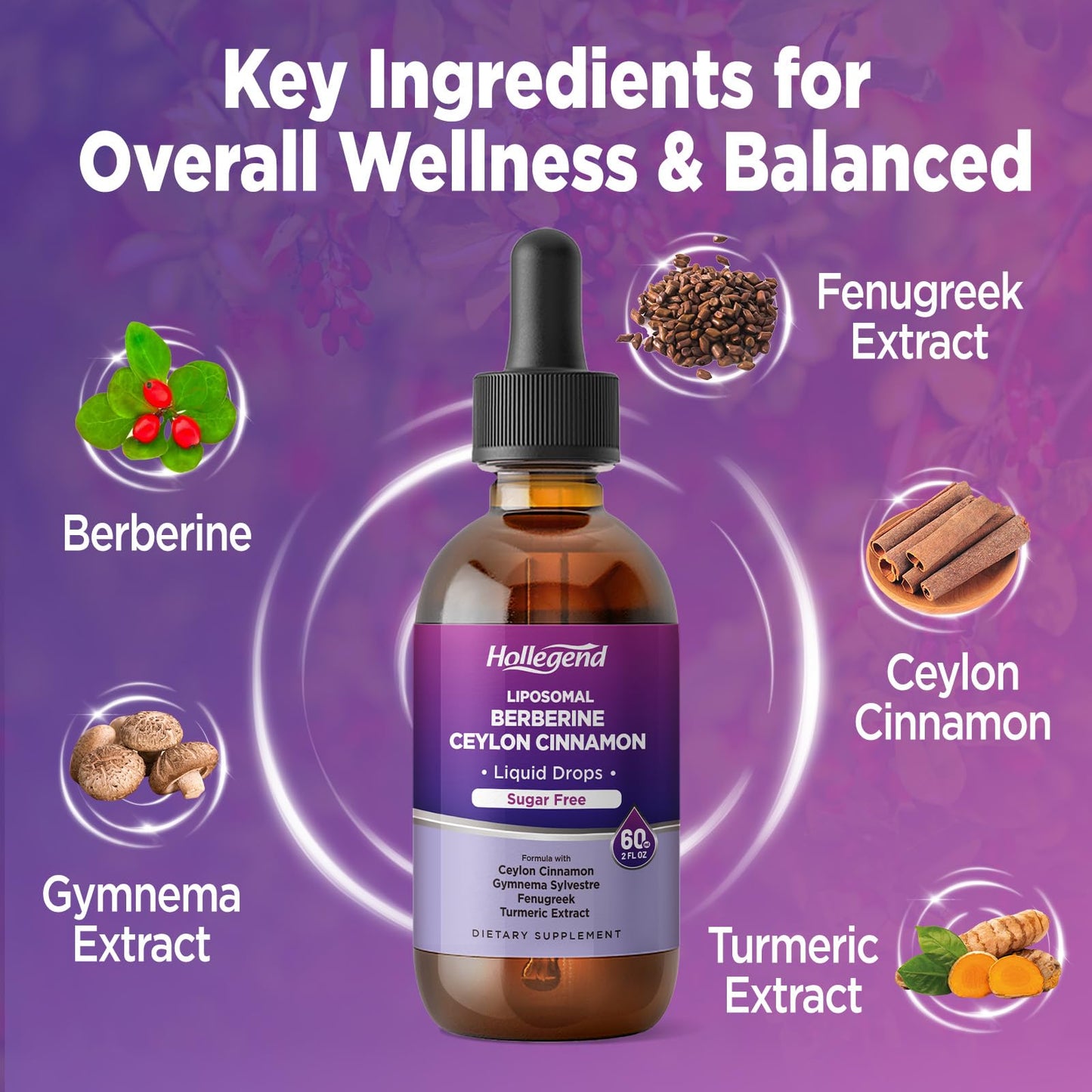 Liposomal Liquid Berberine Drops Sugar Free – Immune & Digestive Support (Lemon, 2 fl oz)
