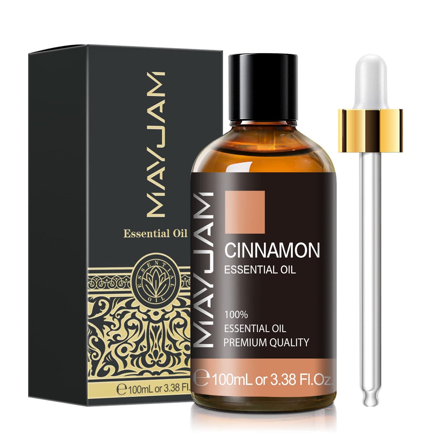 Cinnamon Essential Oil, MAYJAM Pure Essential Oils, 3.38FL.OZ Cinnamon Oil, Perfect for Diffusers Aromatherapy