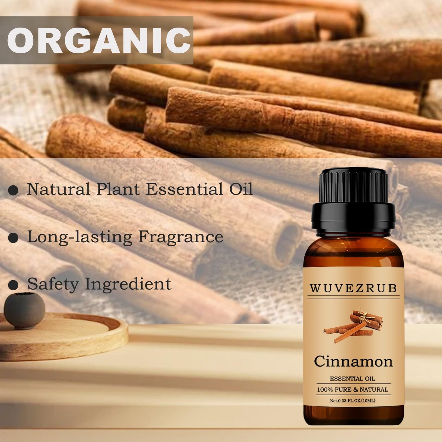 100% Pure Cinnamon Essential Oil - 10ml | Aromatherapy Diffuser