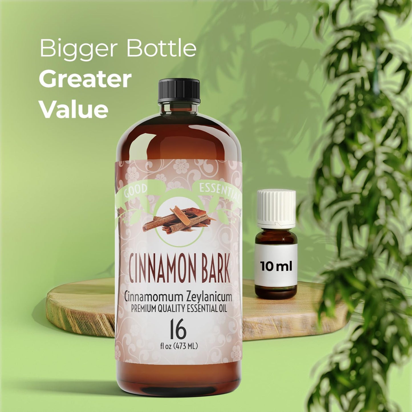 Good Essential Cinnamon Bark Oil Bulk, 16oz - Large Bottle for Diffuser, Humidifier, Massage, Bath Bomb, Skin & Hair Care