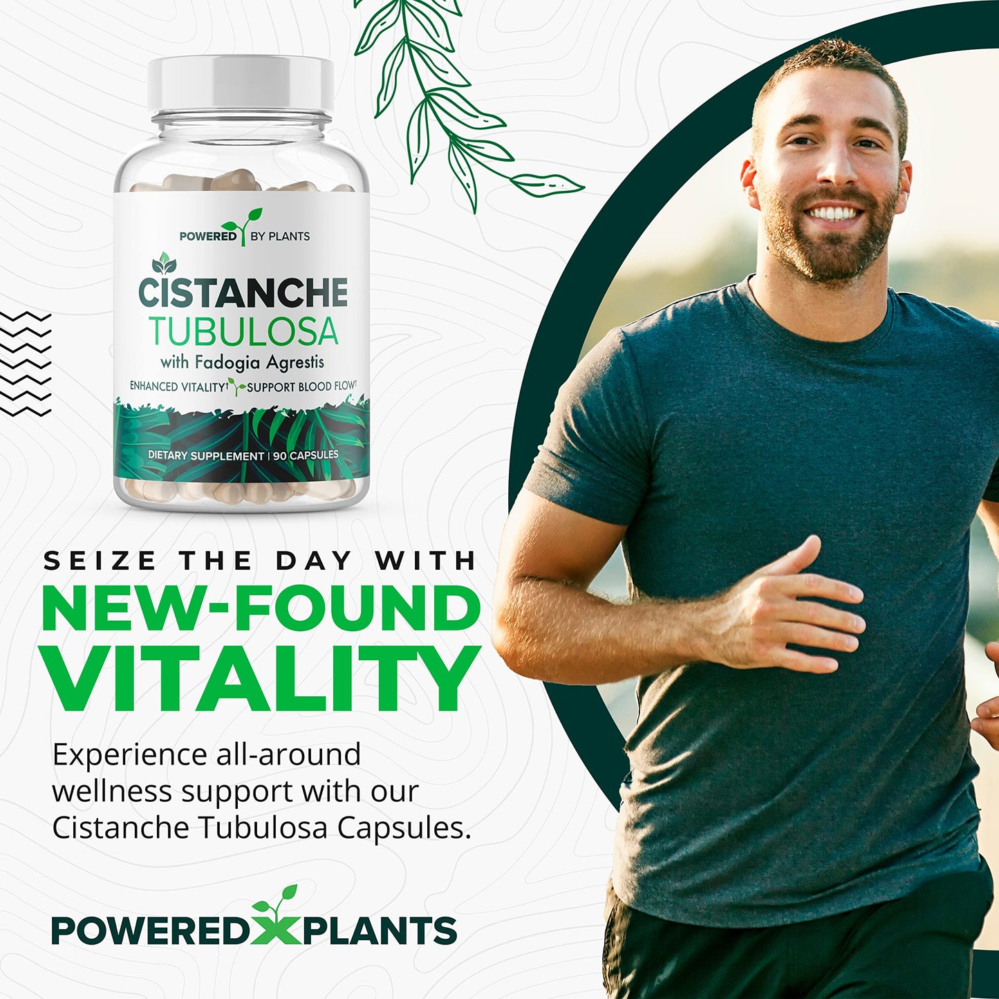 Cistanche Tubulosa with Fadogia Agrestis – Powered X Plants, 90 Servings