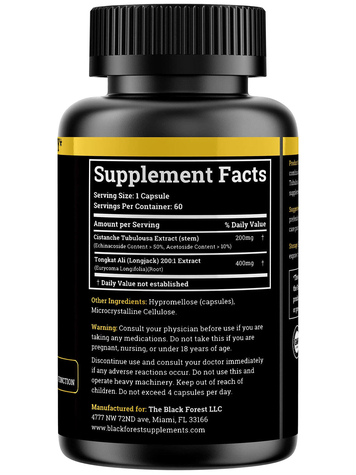 Black Forest Cistanche Tubulosa 200mg & Tongkat Ali 400mg (2-Month Supply) – Ultra-Pure with 50% Echinacoside + 10% Acetoside BritishVita | Premium UK Vitamins & Wellness Supplements