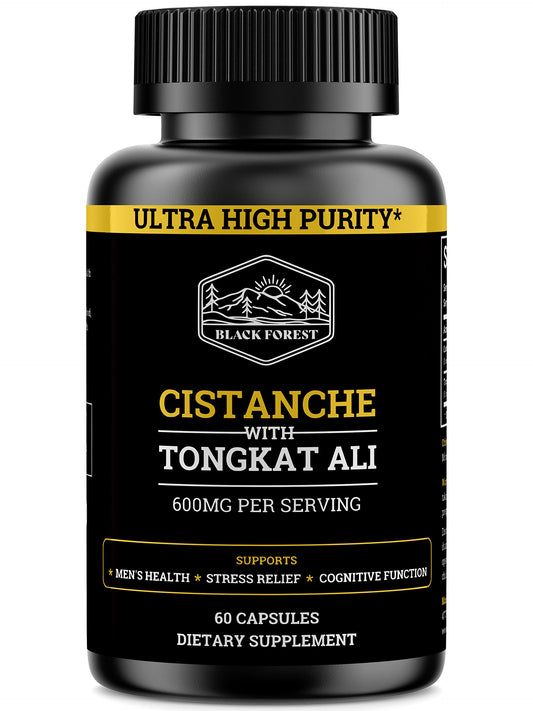 Black Forest Cistanche Tubulosa 200mg & Tongkat Ali 400mg (2-Month Supply) – Ultra-Pure with 50% Echinacoside + 10% Acetoside BritishVita | Premium UK Vitamins & Wellness Supplements