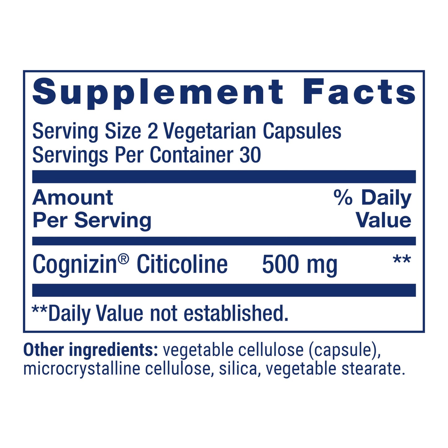 Life Extension Citicoline (CDP-Choline) – 60 Vegetarian Capsules