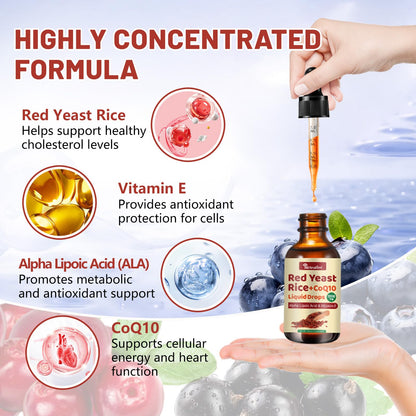 llEltruiom Red Yeast Rice with CoQ10 Drops - 1200mg, Alpha Lipoic Acid, 2 oz, Citrinin Free