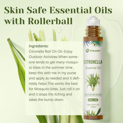 Citronella Essential Oil Roll-On | Citronella Oil for Skin & Relaxation Gift