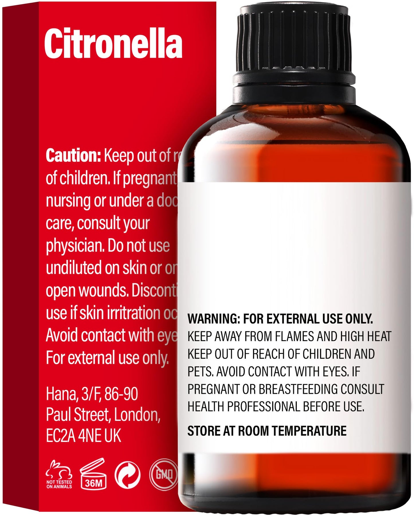 H'ana Citronella Essential Oil - 1.02 fl oz | Hair, Skin, Diffuser