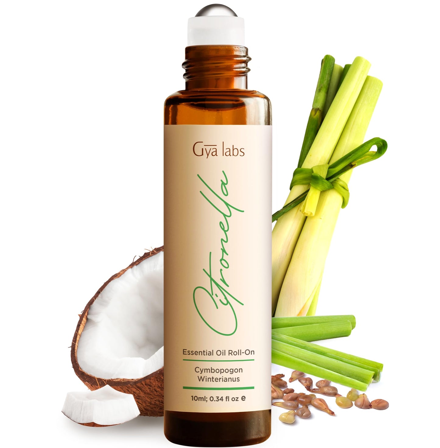Gya Labs Citronella Essential Oil Roll-On – 0.34 Fl Oz Travel Size for Camping, Skin & Aromatherapy Relief