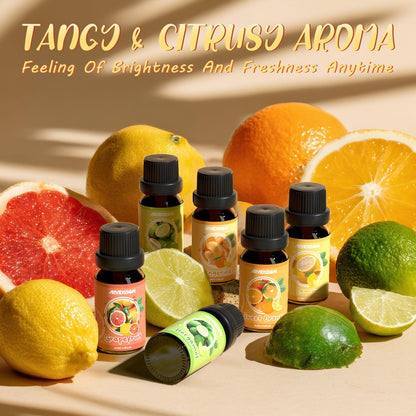 Citrus Essential Oils Set for Diffuser | ARVIDSSON Grapefruit, Bergamot, Orange, Lemon, Lime, Tangerine