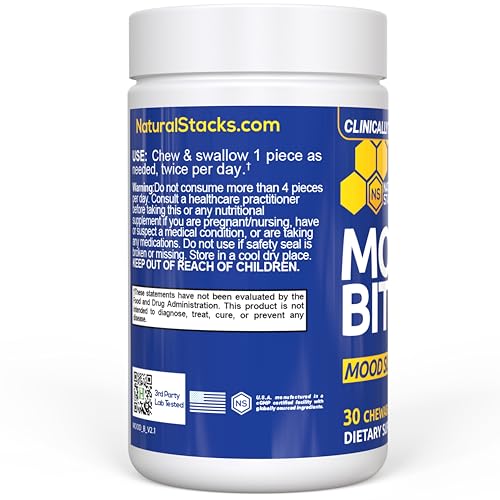 Mood Bites – Saffron + Vitamin B3 Mood Support (Affron) – 30 Citrus Peach Chewables