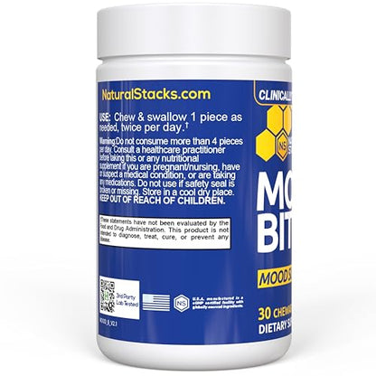 Mood Bites – Saffron + Vitamin B3 Mood Support (Affron) – 30 Citrus Peach Chewables