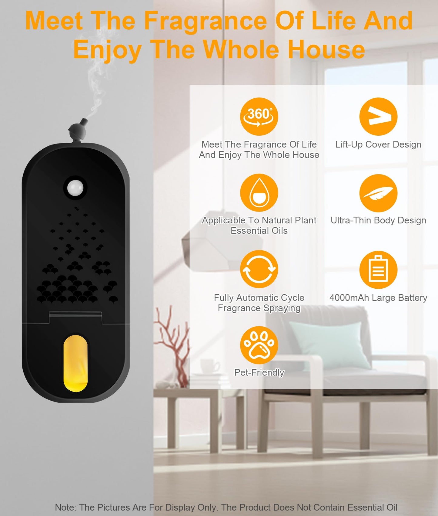 CJC Waterless Diffuser - Battery-Operated Nebulizer for Cordless Aromatherapy | Home, Office, Hotel